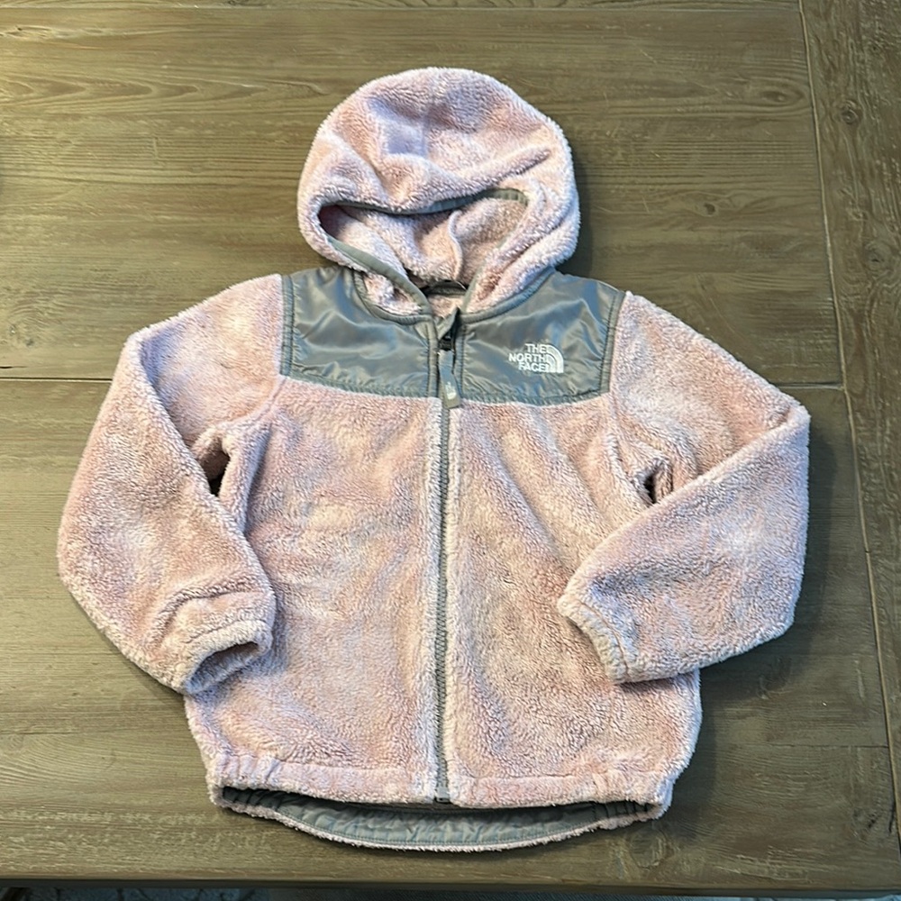 The North Face Kids Light Pink and Gray Fleece Jacket